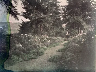 Pfad im Monets Garten in Giverny, frühe 1920er Jahre